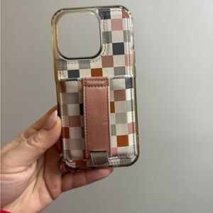 Walli: Stylish Multicolor Checkered Phone Case for iPhone 14 Pro